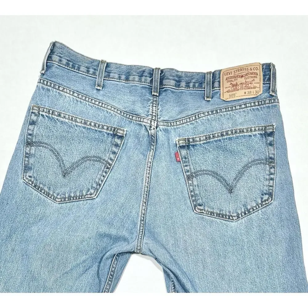Vintage Men’s Levis 505 Jeans W38 X L30 (Blue Denim) Regular Fit